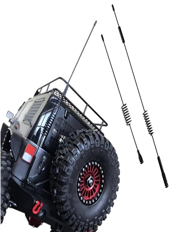 مجموعتان من هوائيات الزينة المعدنية لسيارات التحكم عن بعد بمقياس 1/10، متوافقة مع سيارات TRX-4 TRX4 وفورد برونكو D90 D110 وتاميا CC01 وأكسيال SCX10 (رقم القطعة 90046) - قطع غيار للترقية (أسود) - Image 2